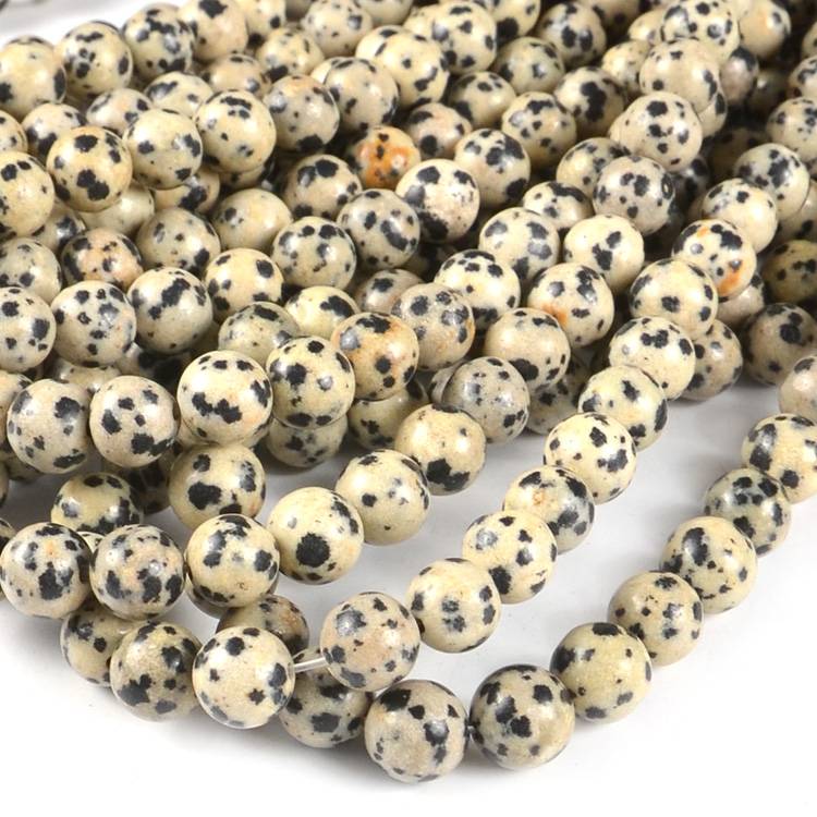China Glass Beads Bracelet Designs Manufacturers –  Natural dotted loose beads factory wholesale balmatin beads  – Jingcan
