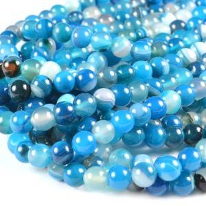 Natural stripped agate loose beads wholesale agate gemstone jewelry beads