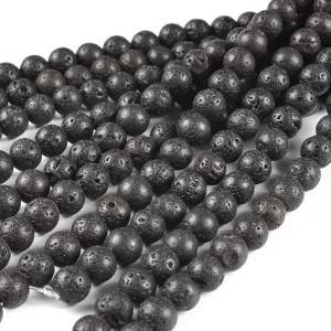 Natural black lava beads factory wholesale stone beads
