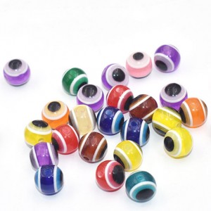 Acrylic resin manufacturer 6mm DIY jewelry accessories evil eye round plastic beads