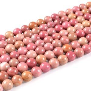 JC High quality Stone Loose Beads Wholesale Rhodonite beads stones for jewelry making