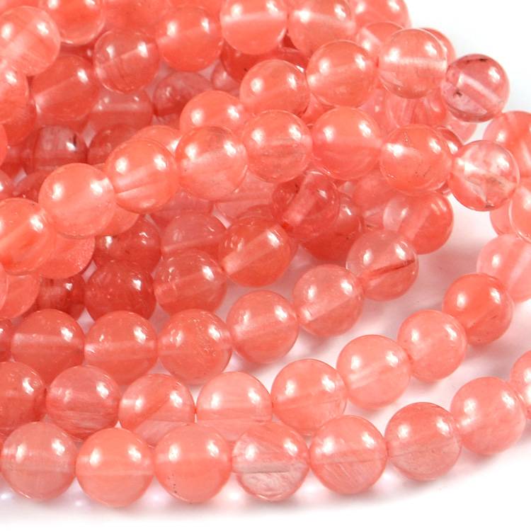 Tila Bead Bracelet Supplier –  JC Wholesale Good Quality Round Synthetic Watermelon Quartz Beads for 6mm Jewelry Making – Jingcan