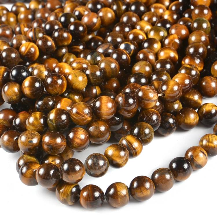 Rhinestone Banding Manufacturer –  4mm 6mm 8mm natural semiprecous stone tiger eye beads for bracelets making stone beads  – Jingcan