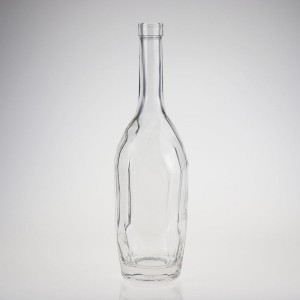 Wholesale 700ml 750ml 500ml Clear Round Empty Rum Whisky Spirit Gin Vodka Glass Liquor Bottle with Cork Cap