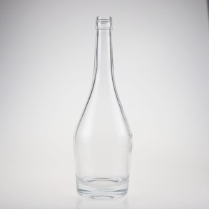 Customize Wine Glass Bottle  350ml 500ml  Flat Flask Glass Liquor Bottle with Screw Cap