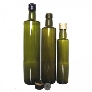 Wholesale Boston round amber olive oil glass bottles
