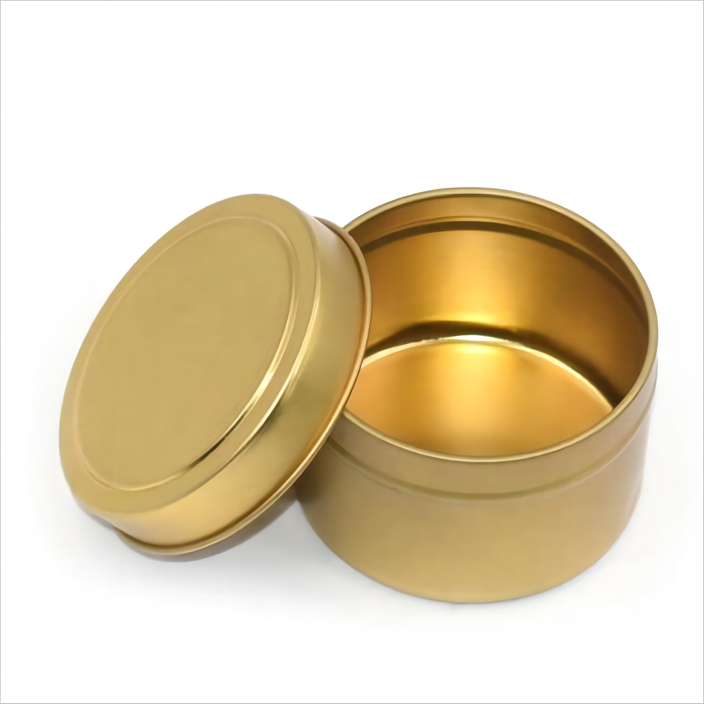 China wholesale Glass Jars For Candles With Lids Supplier –  Wholesale 4OZ Gold Round Aluminium Metal Cans for Candle Making – Jingyan