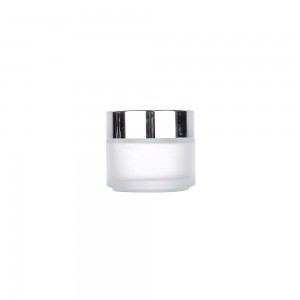 Wholesale Matte Cream Bottle Glass Material Cream Jar With Silver Lid