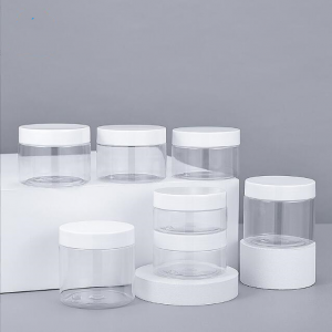 Empty Transparent Round Travel Cosmetic Bottle Set Cream Jars For Toiletries