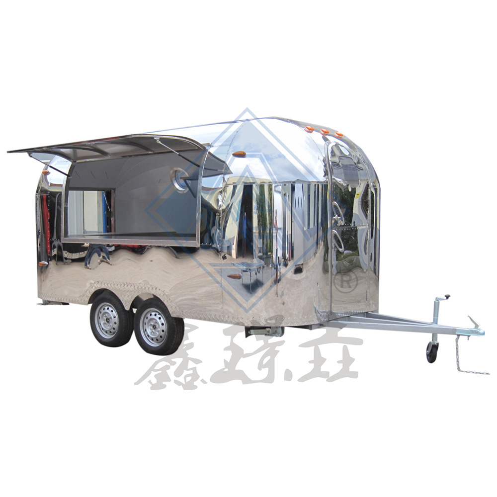 Airstream Stainless Steel 4M Double Axles Outdoor New Mobile Food Truck