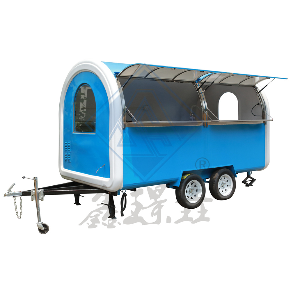 Double Axles Outdoor High Quality Mobile New Round Model Food Truck
