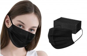 3 Ply Protective Designers Facemask High Filtration Mascarillas and easy to breath Custom Disposable Black Face Mask