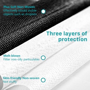 3 Ply Protective Designers Facemask High Filtration Mascarillas and easy to breath Custom Disposable Black Face Mask