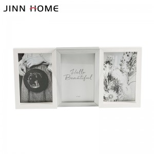 White and Silver Color 3pcs 4x6inch Collage Photo Frame With Real Glass Front