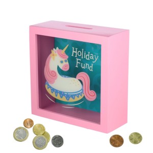 Cartoon Glass Shadow Money Box Piggy Bank Photo Frames For Kids