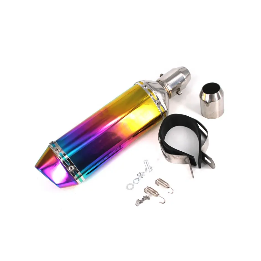Fast Supply 409 Stainless Steel Silver Color Motorcycle Body Parts Muffler Silencer Exhaust Pipe