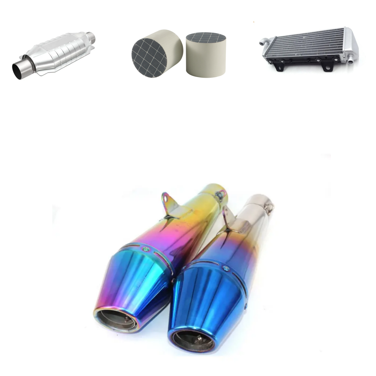 Low Price Motorcycle Spare Parts Muffler System Exhaust Pipe Carbon Fiber