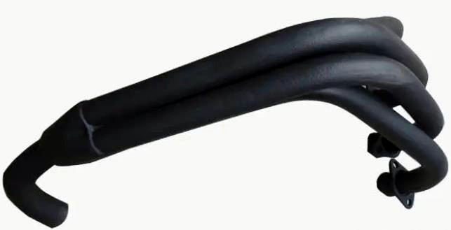 What kind of high temperature paint is used for motorcycle exhaust pipe protection?