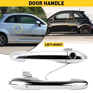 Chrome Outside Door Handle Front Left & Right For Fiat 500 68069943AC 68069942AC