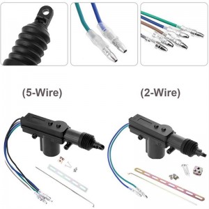 2/5 Wire 12V Universal Car Electric Remote Central Door Lock Actuator Auto Heavy-Duty Power Locking System Single Gun Type Kit