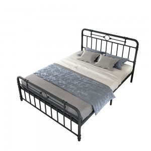 JHB82-J Pipe Design Industrial Style Metal Bed Frame Sturdy and Long Lifespan