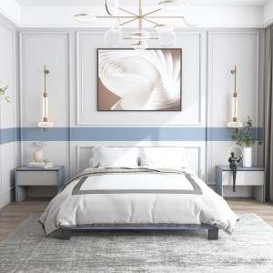 2022 China New Design Bedroom Furniture Solution Provider - B152-L Low Profile Upholstered Bed Base, Metal Platform Bed Frame – JH