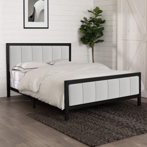 B173-L Best Seller Metal Bed Frame with Upholstered Headboard and Footboard