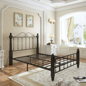 B201 Classical Iron Bed Frame with Power Socket and USB Charger