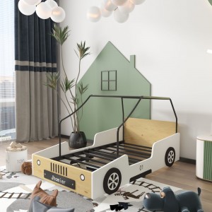 B194-L Classic Cartoon Car Modeling Children’s Bed with Canopy