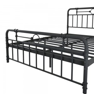 JHB82-J Pipe Design Industrial Style Metal Bed Frame Sturdy and Long Lifespan