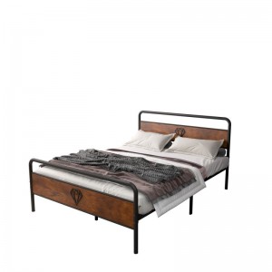 JHB63-J Metal Wood Platform Bed Frame Metal Slat Tubular Bed Frame