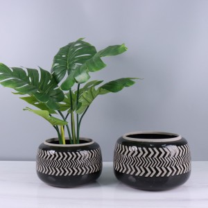 Exquisite Collection of Bright Black Ceramic Vases & Planter Pots