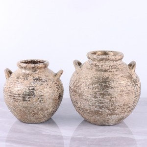 Newly Developed Red Clay Fired Metal Glaze Garden Planter & Vase