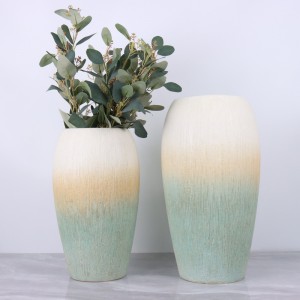Unique Gradient Color and Scratched Lines Home Decor Ceramic Vases