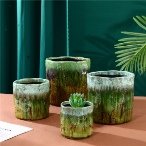 Antique Style Irregular Glazed Ceramic Flowerpot & Vase, Dekorasyon sa balay