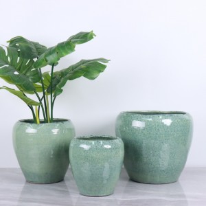 Panganyarna sarta Husus Bentuk Hand Ditarik Keramik Flowerpot Series