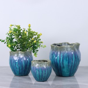 Awọn iṣelọpọ Factory Crackle Glaze Seramiki Flower Vase Series