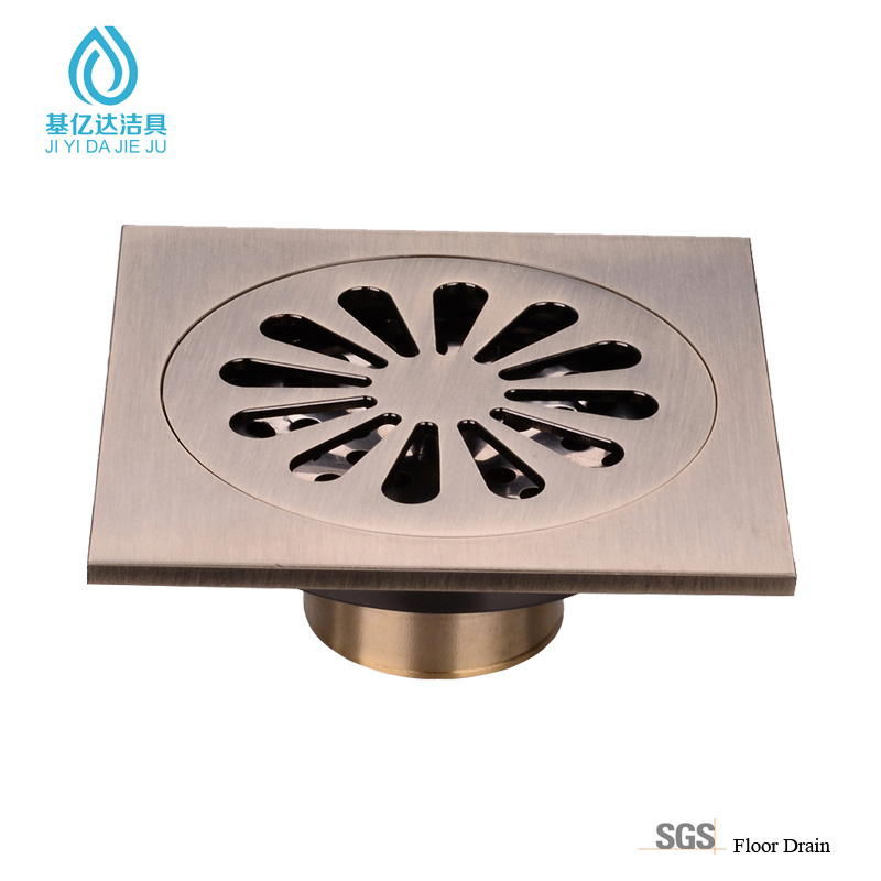 Wholesale Price China Bathtub Push Drain - Bronze Square Bathroom and Kitchen Brass Floor Drain – Jiyida Sanitary