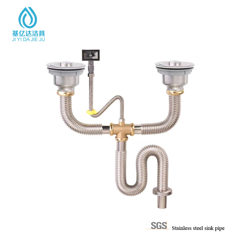 Wholesale Price Brass Floor Waste - Kitchen Sink Stainless Steel 201#and 304# Sink with Ripple Double Offset – Jiyida Sanitary