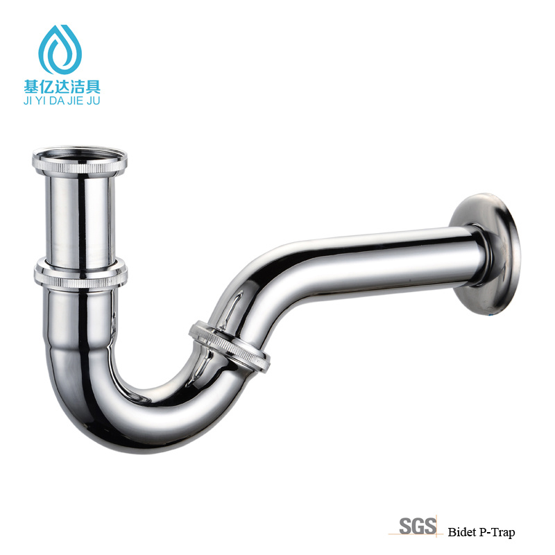 High Quality Brass Chrome Plated Bidet P Trap Inlet Tube for Basin