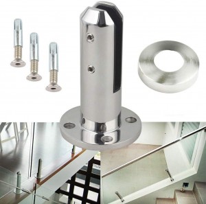 Stainless Steel Glass Clamp Railing Clamp Glass Mounting Brackets for Balusters Railing Post/Balcony/Terrace/Handrail Banister/Pool