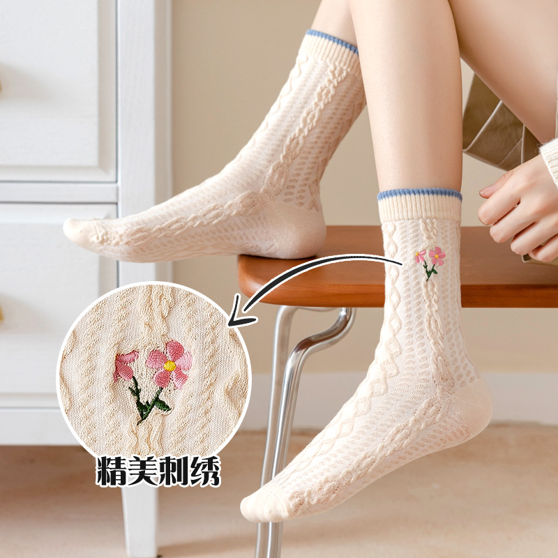 Combed Cotton Mix Adult Wholesale Designer Inspired Triangular Box Bear Socks Featured Image