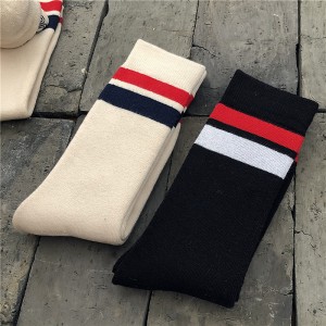 Full Terry Two Bar Tall Thickened Casual Towel Lovers Cotton Socks