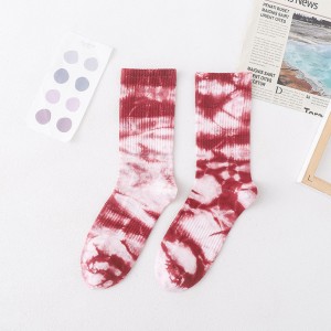 Tie-dye Colorful High Quality Custom Logo Athletic Unisex Cotton Sports Socks