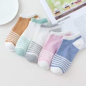 Sifot High Quality Cotton Knit Checks Patterned Squares Cheap Low Cut Color Short Socks Woman
