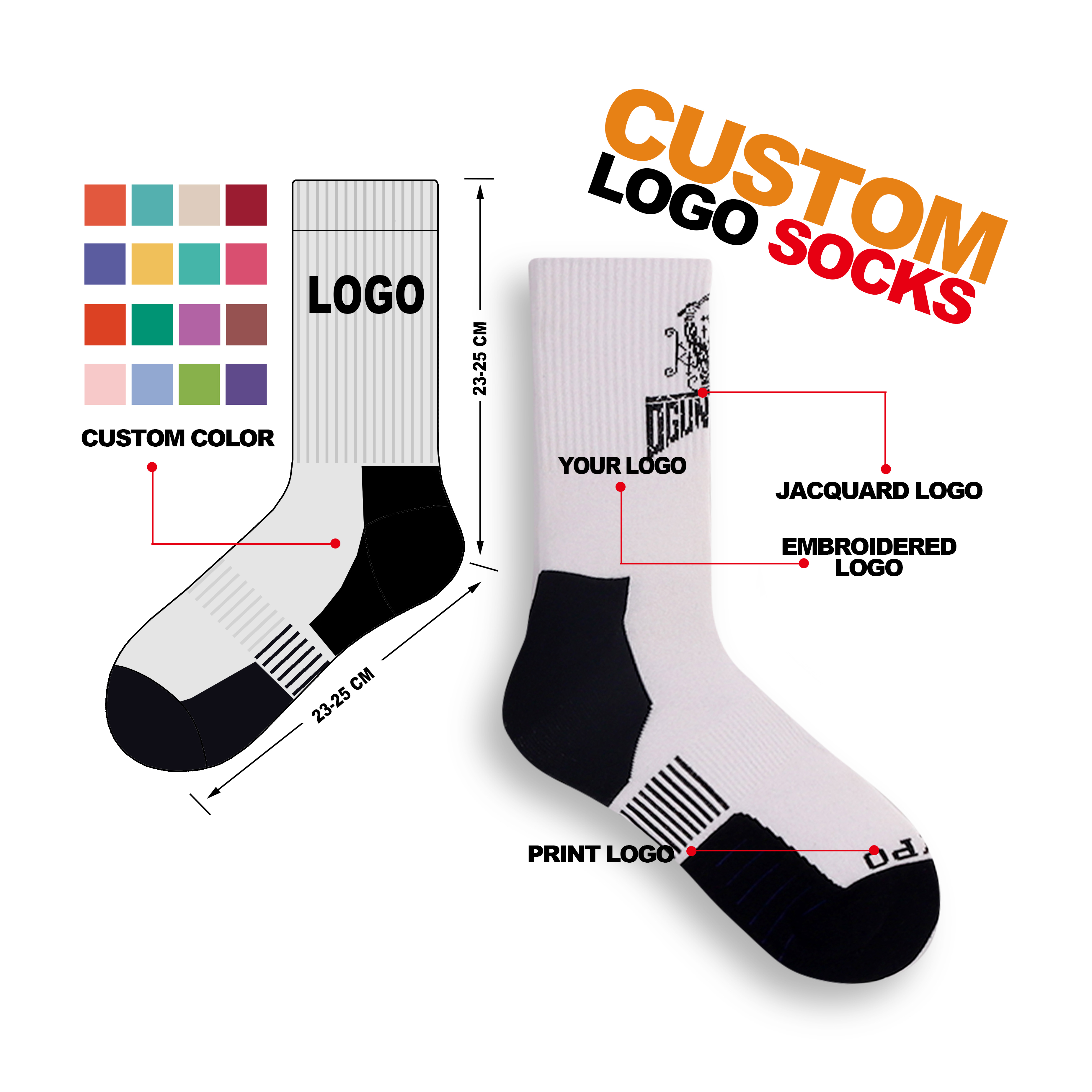 OEM socken meias design your own crew white black basketball sport socks customized socks custom logo socks elite Featured Image