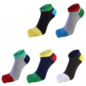 Sifot Wholesale Custom Design Cotton Short Boat Socks Colorful Men Sports 5 Toes Socks