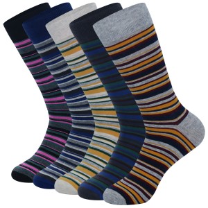 Sifot Wholesale Winter Cotton Knee High Compression Tube Socks Colorful Stripes Long Knitting Socks for Men