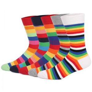 Sifot Wholesale Winter Fluffy Knee High Compression Tube Socks Colorful Stripes Thick Long Knitting Socks for Men