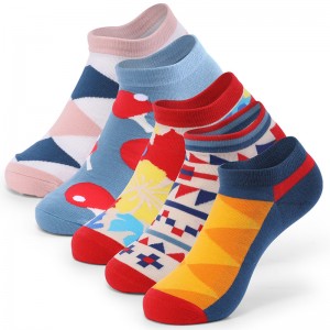 Sifot Breathable Fashion Custom Cotton Short Socks Colorful Pattern Sports Ankle Socks for Men